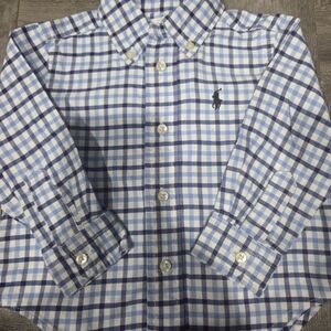 Polo by Ralph Lauren Blue and White Button Down Shirt Preppy Style